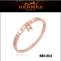 Hermes Kelly H Lock Cadena Charm Bracelet Pink Gold With Diamonds